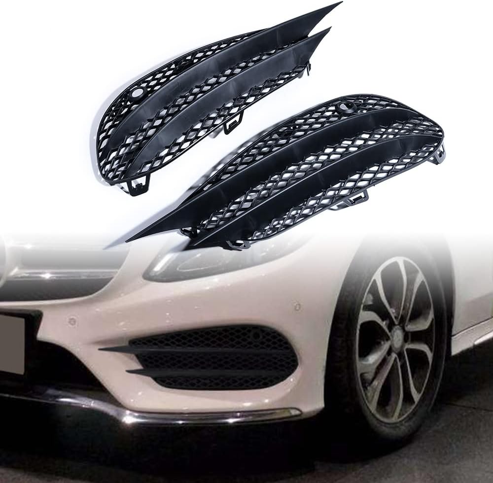 Corp 2X Parachoques delantero inferior antiniebla rejilla izquierda derecha compatible con Mercedes Clase C W205 Sedan C205 Coupé A205 Convertible