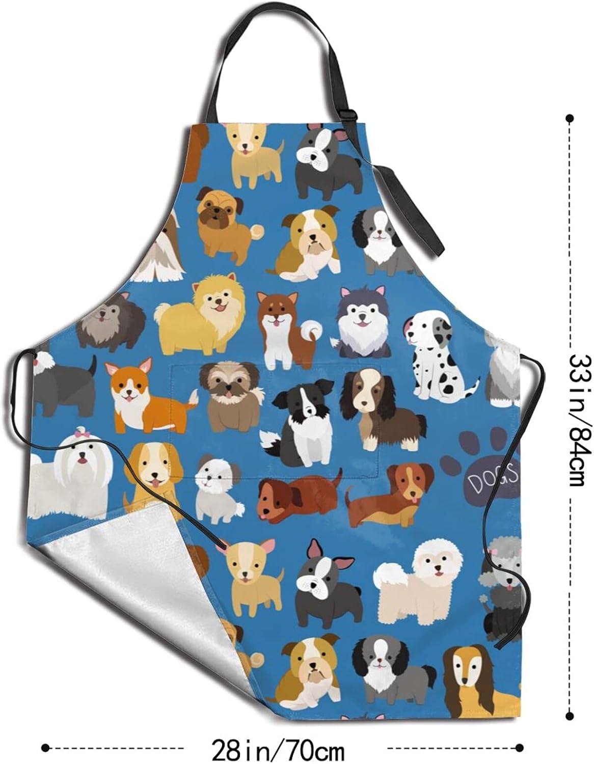 Wisedeal Delantal para perros y cachorros, delantal para perros de varias razas con 2 bolsillos para mujeres, adecuado para cocinar, chef, parrilla,