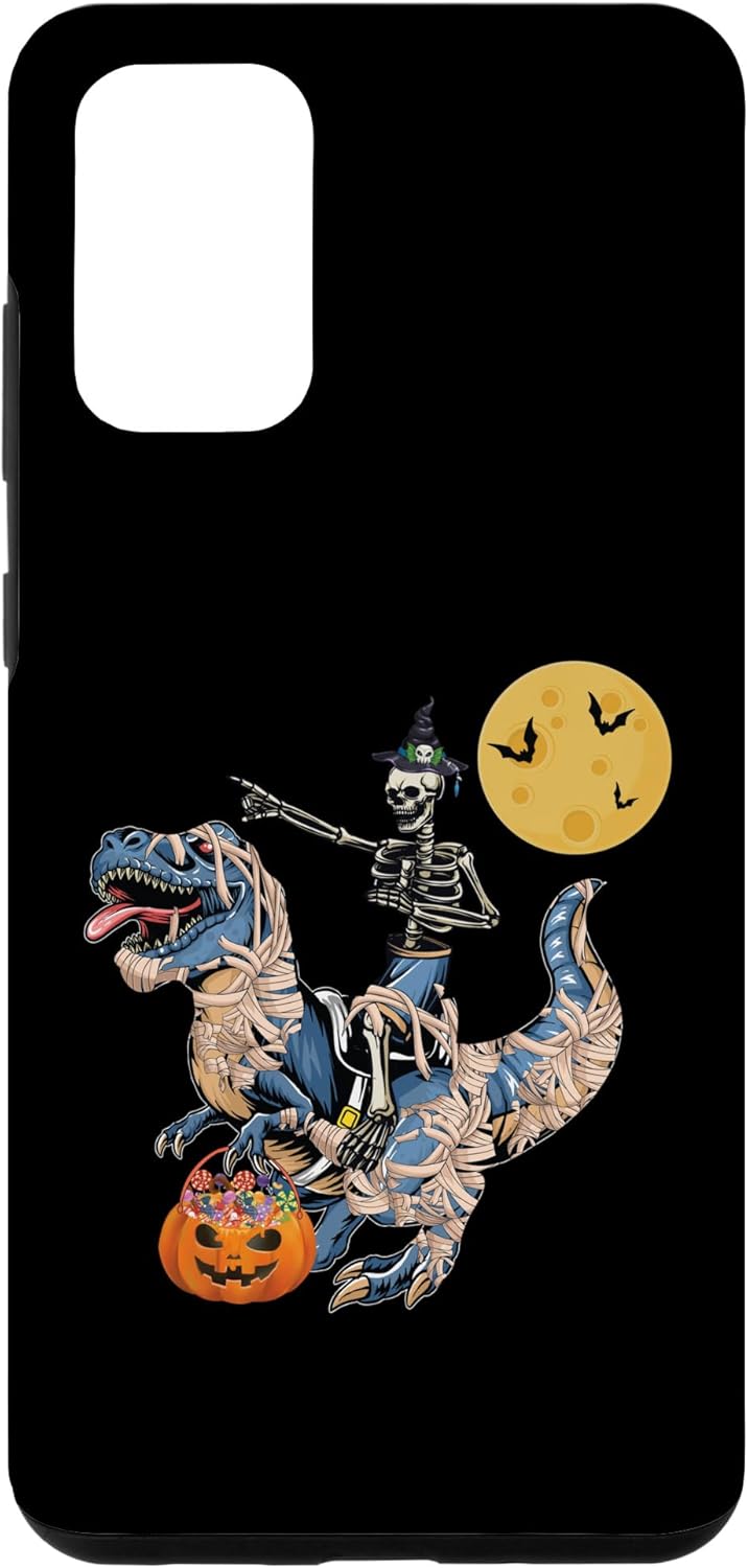 Galaxy S20+ Funda de dinosaurio de momia montando esqueleto