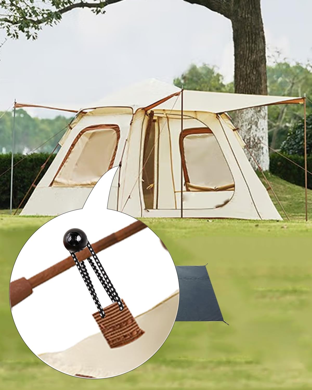 Cuerdas elásticas de bolas de 6 pulgadas, 50 cuerdas elásticas pequeñas con bolas, mini bolas elásticas resistentes al aire libre para lona, toldo,