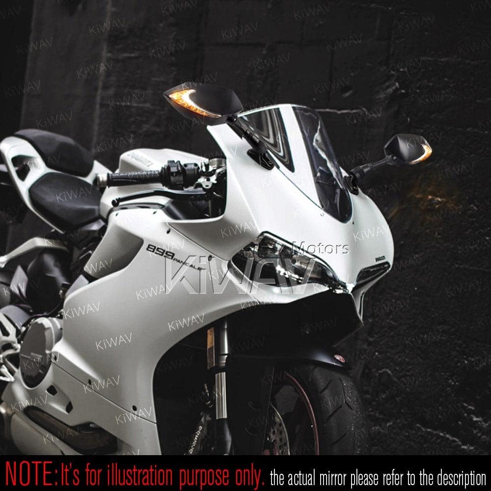 KiWAV Lucifer – Espejos retrovisores LED de dos tonos, color negro, compatible con Ducati Panigale Series