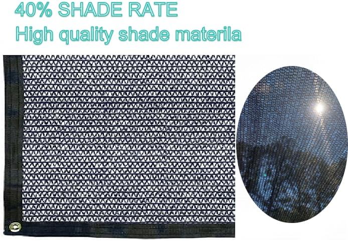 40% de sombra, 6.5 x 6.5 pies, malla de malla con ojales, cubierta de sombra para exteriores, para pérgola, plantas de patio, invernadero y patio
