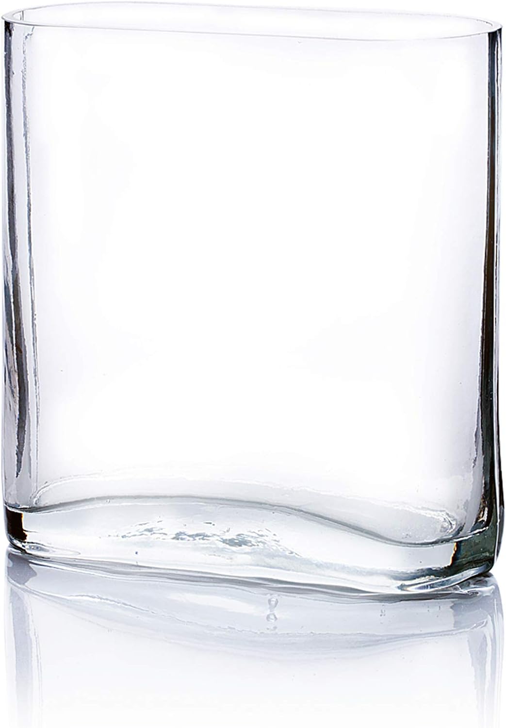 WGV – Jarrón rectangular alto de bloque, ancho 3 pulgadas, largo 7 pulgadas, altura 8 pulgadas, contenedor floral de vidrio redondo transparente