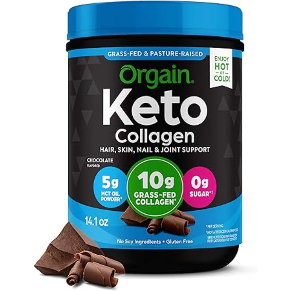 Orgain Péptidos de colágeno hidrolizados en polvo, 0.71 onzas de colágeno alimentado con pasto – Polvo de proteína de colágeno para cabello, piel,