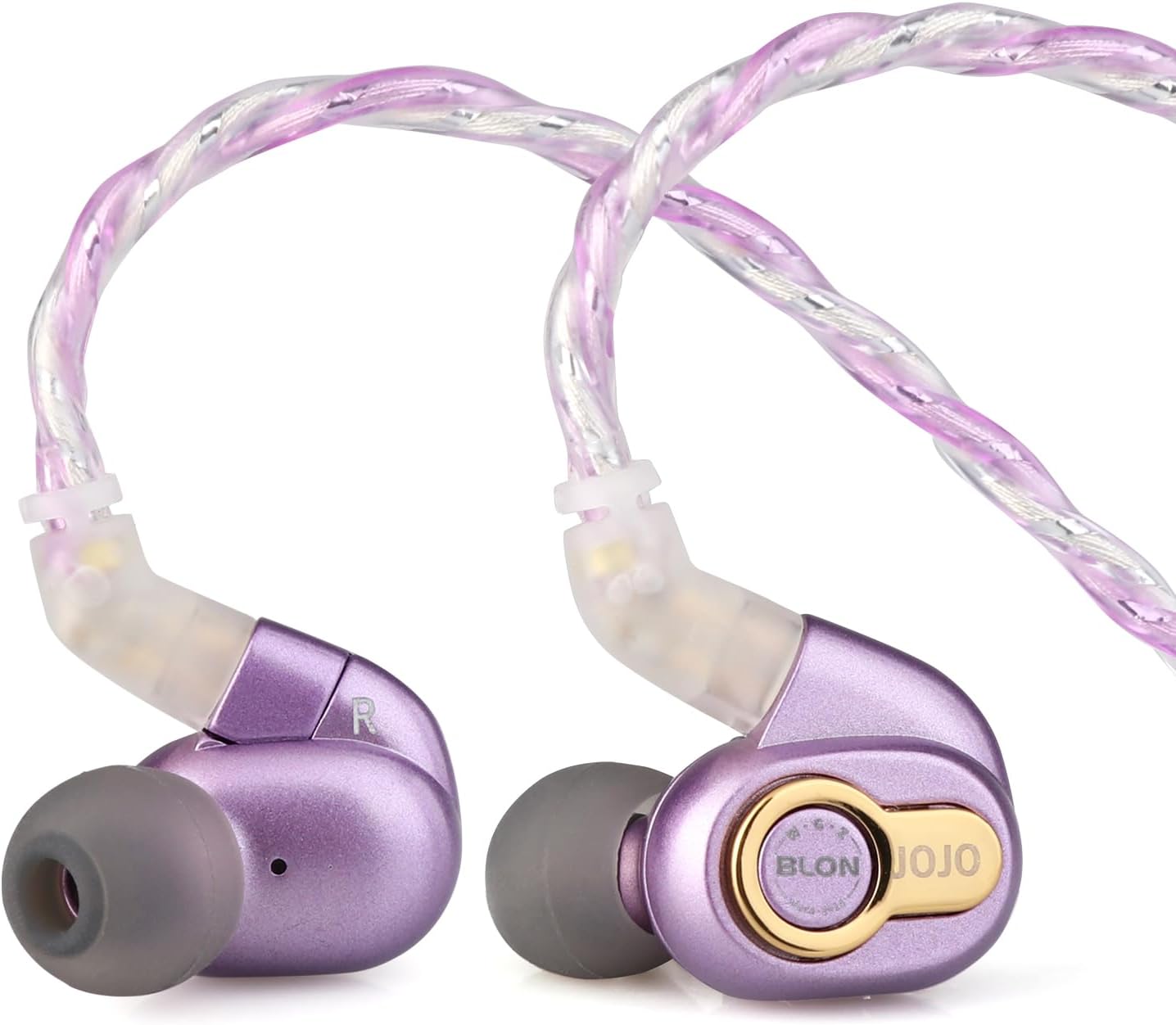Linsoul BLON x Z Reseñas JoJo – Auriculares dinámicos de 0.394 in para controlador en el oído, HiFi IEM con cable de aluminio OFC chapado en plata