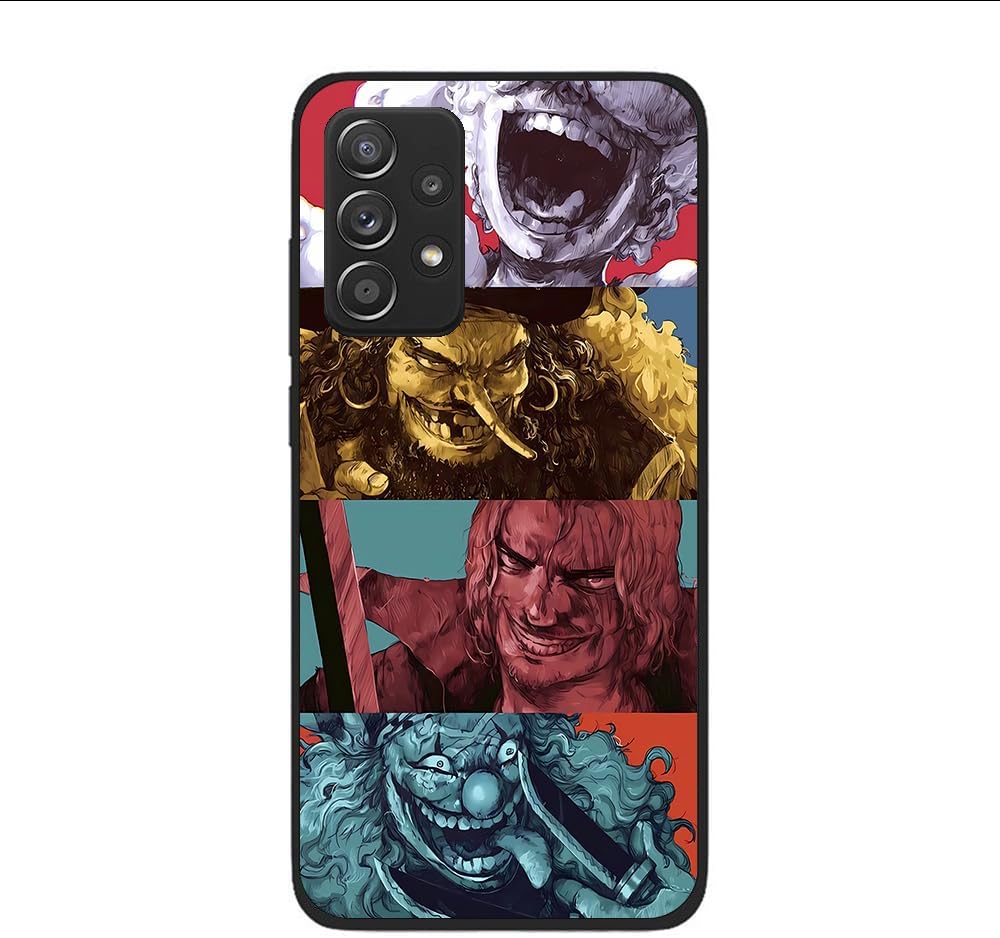 ORBANA Negro Delgado Suave Mate Durable Caucho Silicona TPU Fundas Fit Funda para Samsung Galaxy A52 5G Sanji Marshall Anime Japón 05