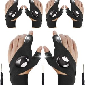 Guantes de linterna, guantes de linterna LED sin dedos, regalos de cumpleaños para hombre, linternas manos libres para trabajar en lugares oscuros Guantes de linterna, guantes de linterna LED sin dedos, regalos de cumpleaños para hombre, linternas manos libres para trabajar en lugares oscuros