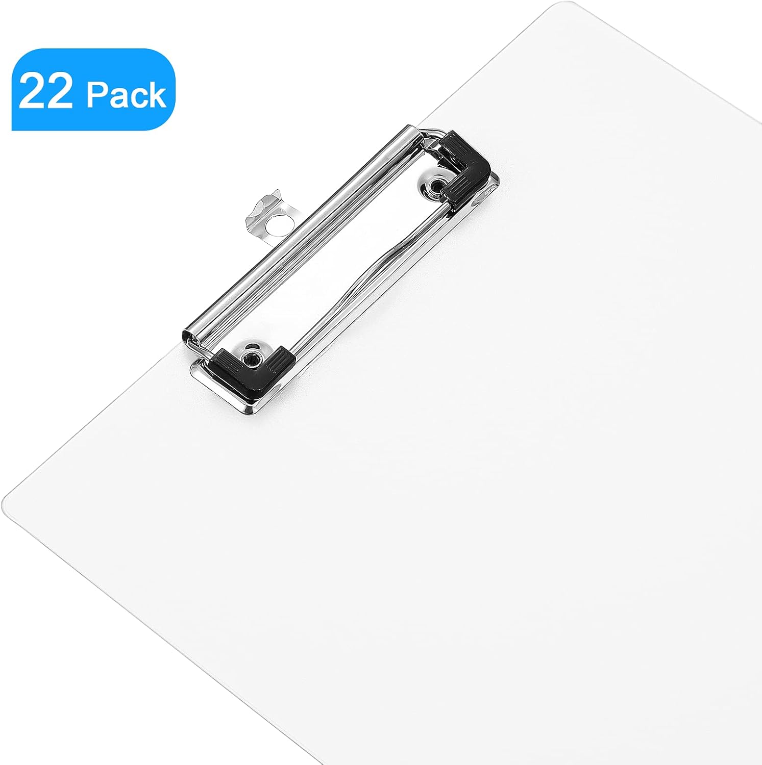22 portapapeles de plástico para colgar, portapapeles de clip bajo, tamaño carta, lindo tablero de clip portátil para profesores, aula, suministros