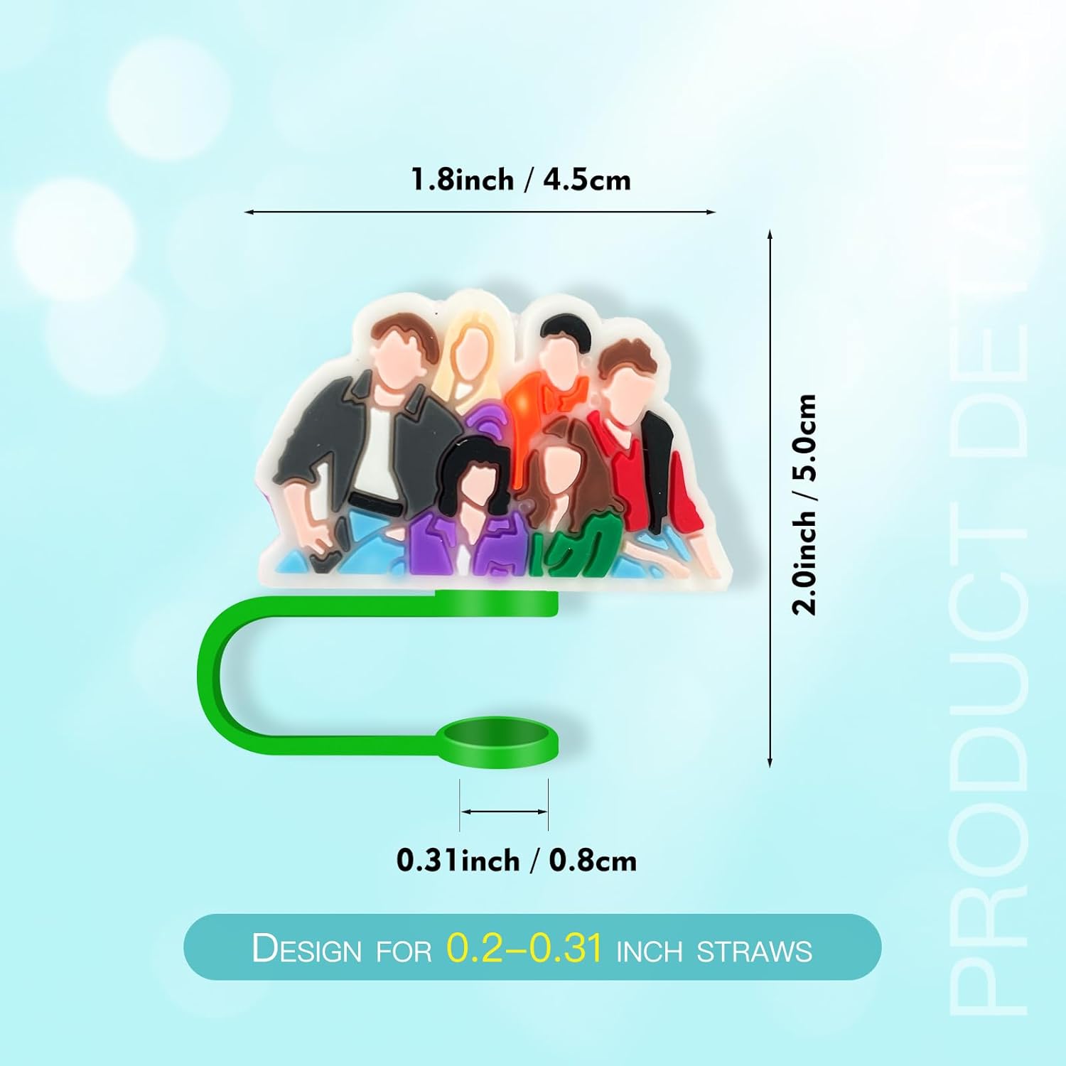 Friend – Tapa de popote para taza, reutilizable de 0.315 pulgadas para vaso de 30 y 40 onzas, bonitas cubiertas de punta de popote para accesorios