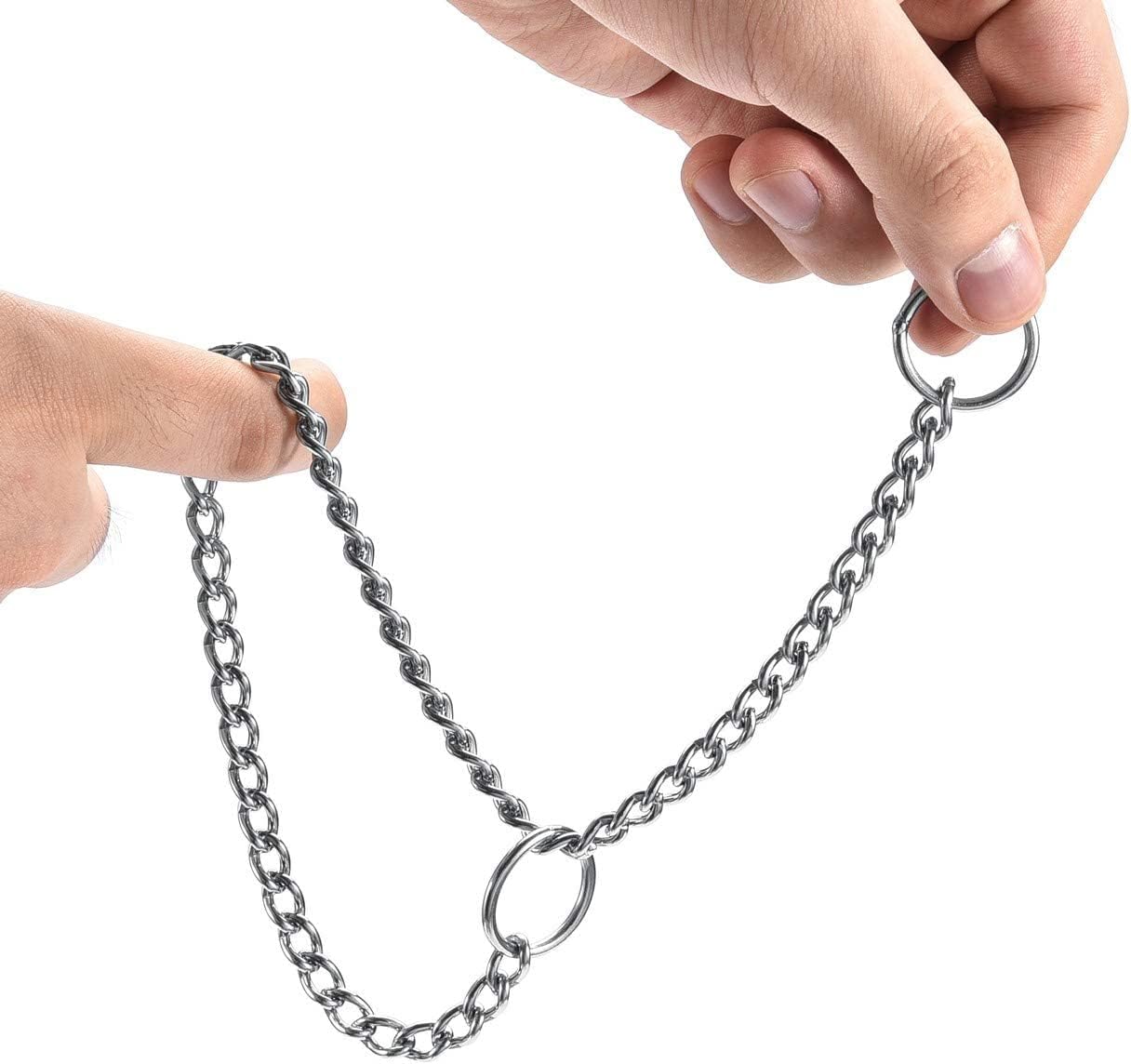 YUANKEXIANG Collar de estrangulador para perro, cadena P deslizante, collares de cadena de estrangulamiento para perros pequeños, medianos y