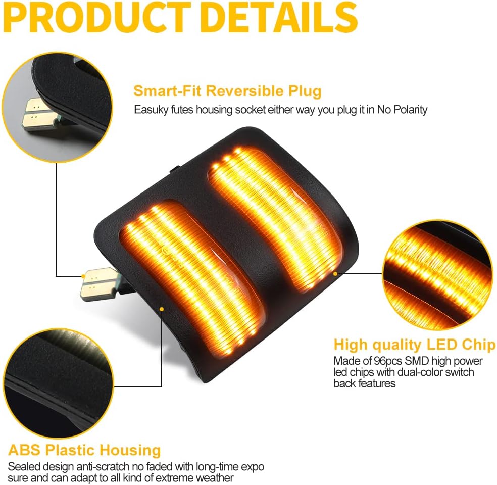 Luces LED para espejo lateral para Ford F250 F350 F450 Super Duty 2008-2016, luz de estacionamiento de coche ahumada, luz de espejo lateral,
