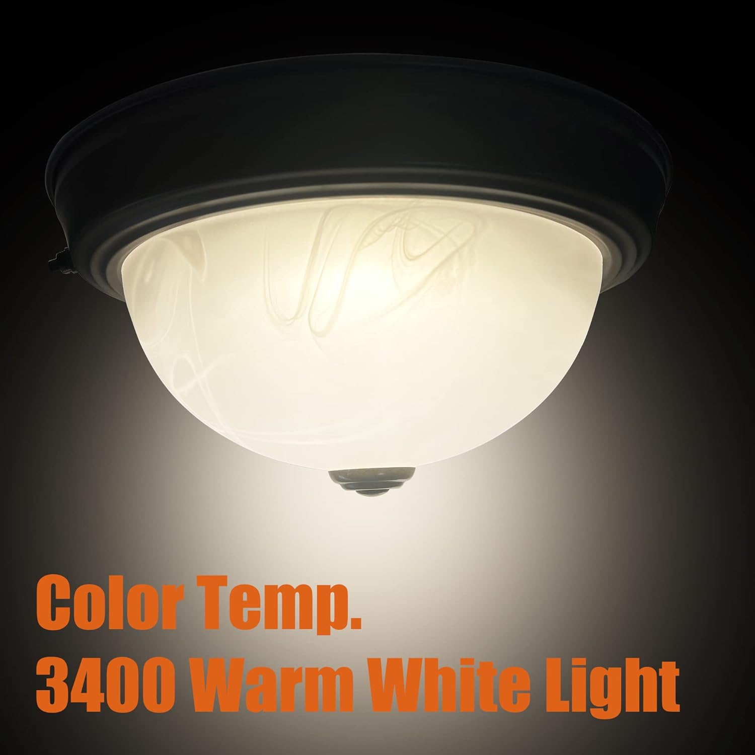 Facon Lámpara de techo LED de 10 pulgadas con interruptor, forma de cristal de alabastro, lámpara decorativa de 12 V RV Dinette, luz interior de 12