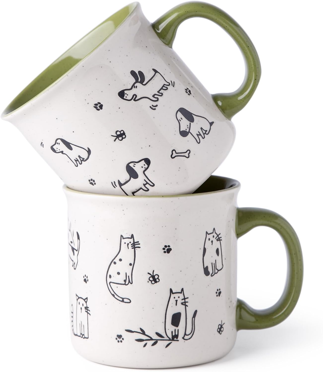 AmorArc Juego de 2 tazas de café de cerámica grandes de 22 onzas, tazas de gran tamaño con mango grande para hombres, mujeres, papá, mamá, taza