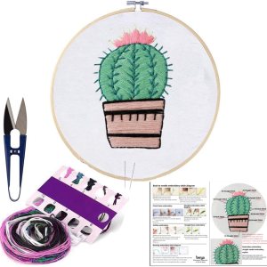 Kit de bordado, incluye aro para bordar, hilos de color y tijeras de bordado para principiantes, kit de punto de cruz hecho a mano para adulto y niño Kit de bordado, incluye aro para bordar, hilos de color y tijeras de bordado para principiantes, kit de punto de cruz hecho a mano para adulto y niño