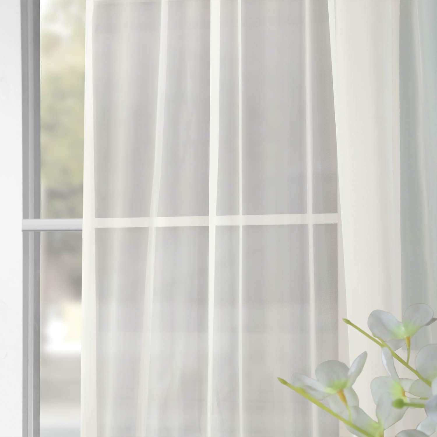HPD Half Price Drapes SHCH-VOL3-96-PR – Par de cortinas traslúcidas de gasa de poliéster (2 paneles), 50 pulgadas de ancho x 96 pulgadas de largo,