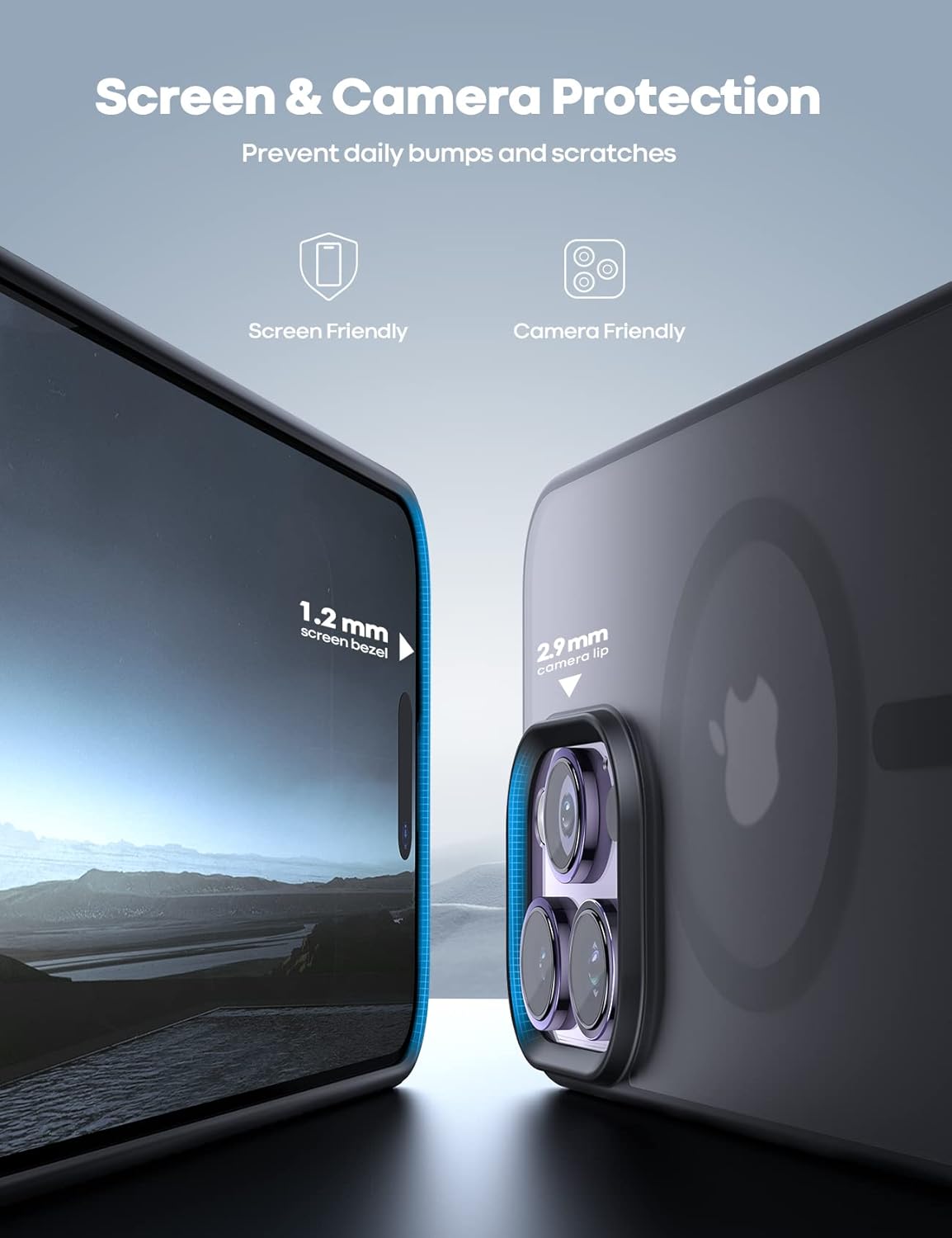 Lamicall Funda magnética para iPhone 14 Pro, funda magnética, compatible con Magsafe, borde antideslizante bolsa de aire de grado militar a prueba
