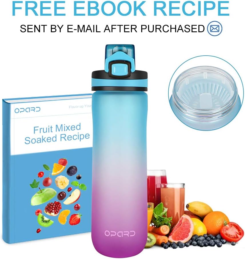 Opard – Botellas deportivas para agua, de 20onzas, sin bisfenol A (BPA), a prueba de fugas, de plástico tritán con tapa abatible