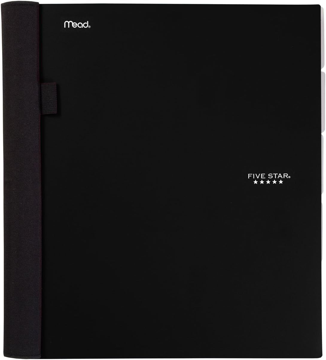 Five Star Advance – Cuaderno de 5 materias, 200 unidades, rayas universitarias, negro (72321)
