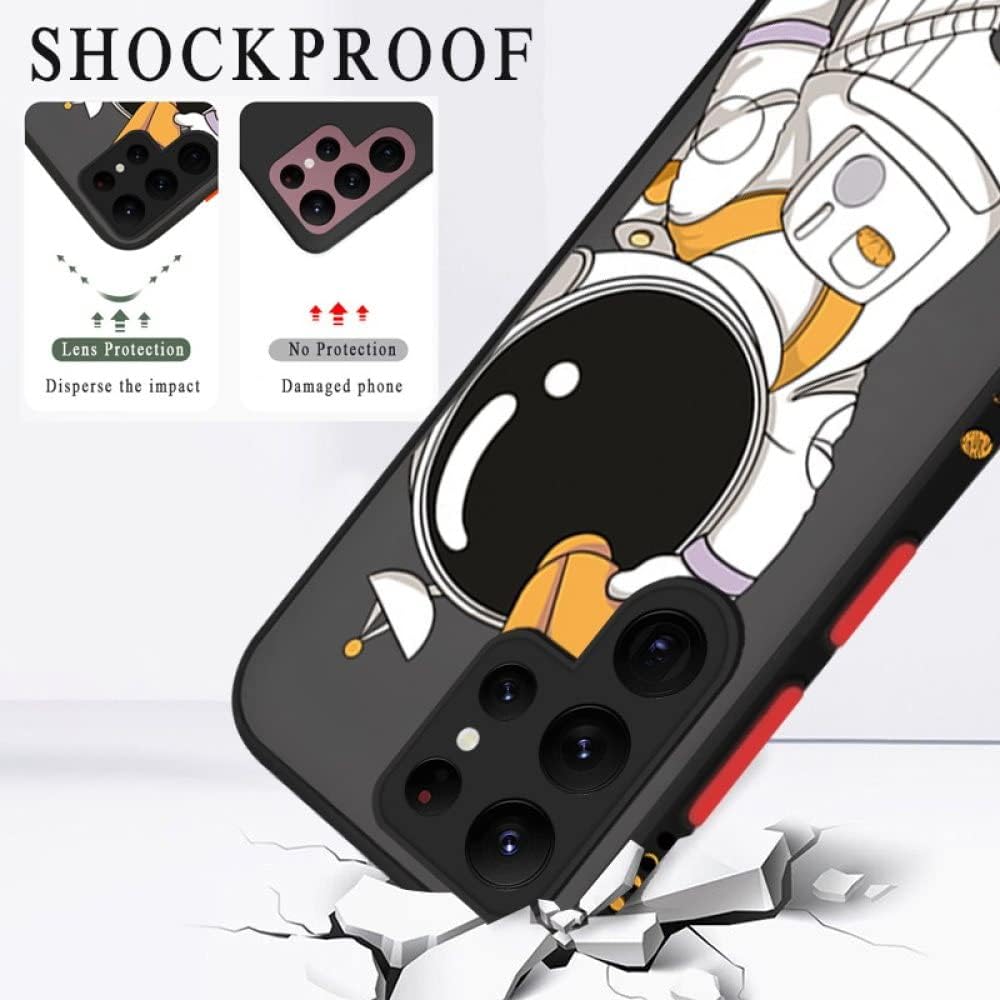Space Astronaut – Funda mate para Samsung Galaxy S22 S21 Ultra S20 S21 FE Plus A54 S23 A14 A34 A72 A71 A51 A52 A53 5G (cubierta rígida, color negro)