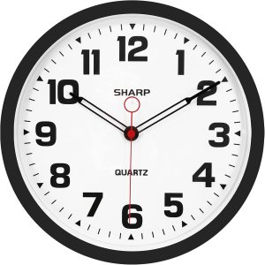 SHARP Reloj de pared negro mate de 12 pulgadas, silencioso, sin tictac, moderno, elegante, de cuarzo, funciona con pilas, fácil de leer SHARP Reloj de pared negro mate de 12 pulgadas, silencioso, sin tictac, moderno, elegante, de cuarzo, funciona con pilas, fácil de leer