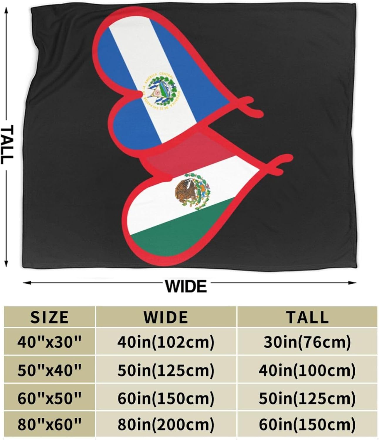 Manta de bandera de México y bandera de El Salvador para todas las estaciones, suave y cálida, manta de franela de forro polar, manta de regalo para