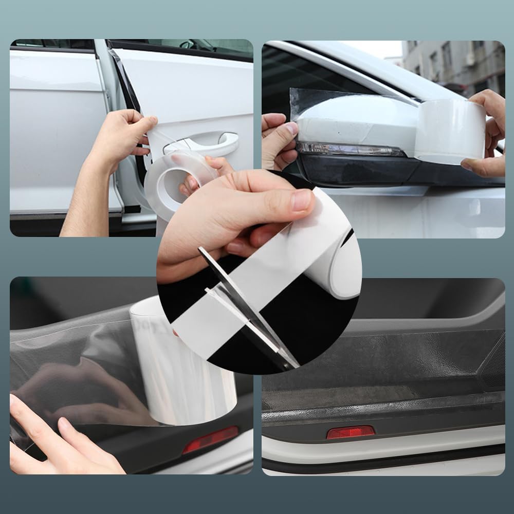 Protector de entrada de puerta de automóvil, protector de puerta de automóvil, cinta protectora anticolisión, tira adhesiva antiarañazos, tira