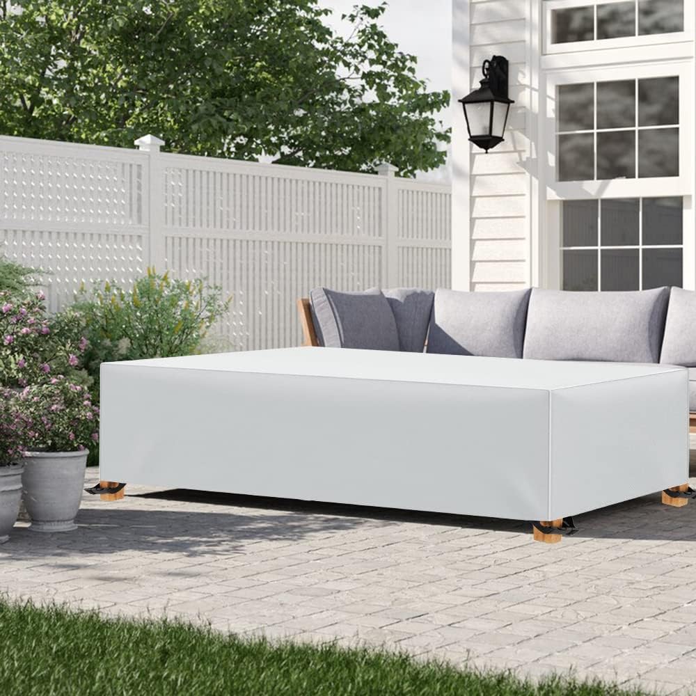 Fundas para muebles de patio, impermeables, para exteriores, tela Oxford 600D, fundas de sofá rectangulares, resistentes a la intemperie, para