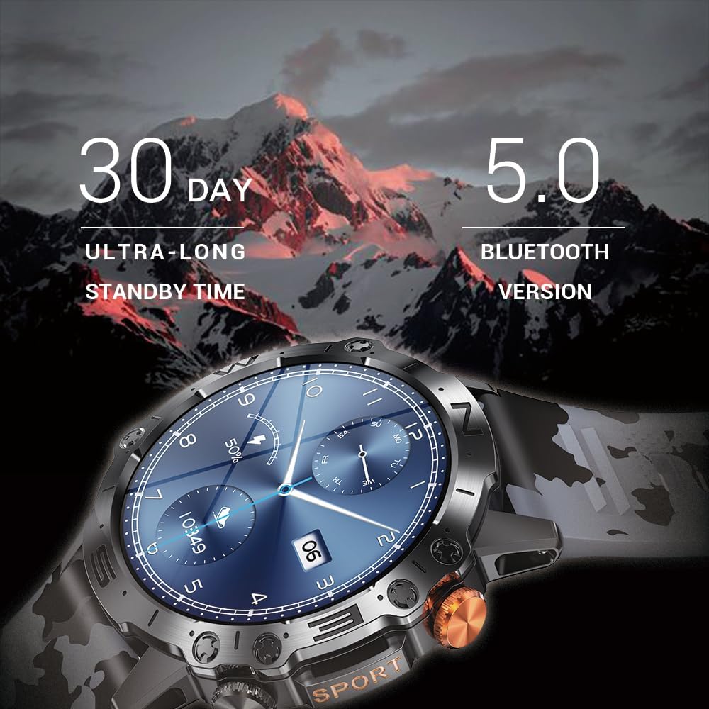 Smart Watch for Men Women, 1.43″ AMOLED HD-Display (AnswerMake Call)Fitness Tracker with Heart Rate Blood Oxygen Monitor, 40Days Long Battery for