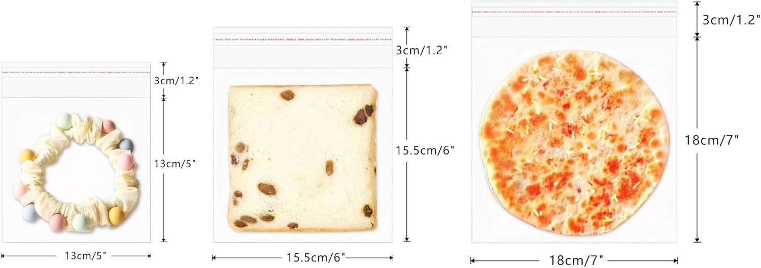 Bolsas cuadradas de celofán de 5 x 5 pulgadas, 500 bolsas de celofán resellables, bolsas de plástico autoadhesivas para galletas, panadería, dulces,