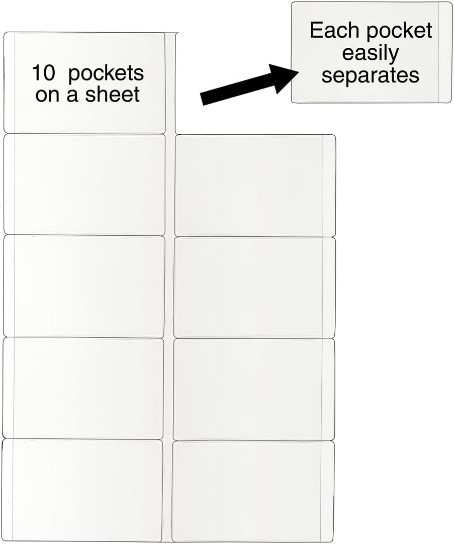 StoreSMART – Business Card Holders – Non-Adhesive – Vinyl Plastic – Open Short Side – 10 Pack – PE222S-10