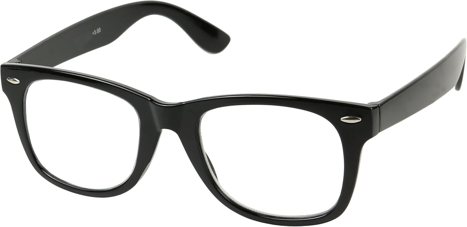 ShadyVEU Lentes ópticos redondos de lectura estilo clásico retro de los años 80 Vision Rx Black Tortoise Circular, paquete de 2 lectores multipack