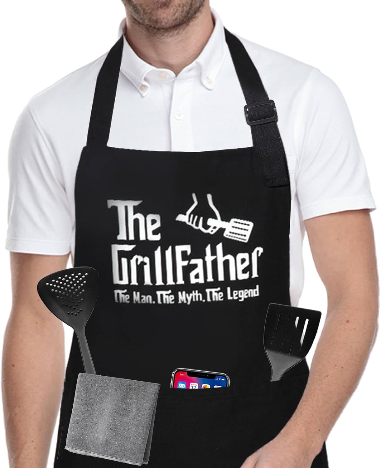 Delantales divertidos para hombres, regalos divertidos personalizados para hombres, delantal de chef para cocinar a la parrilla, regalos para