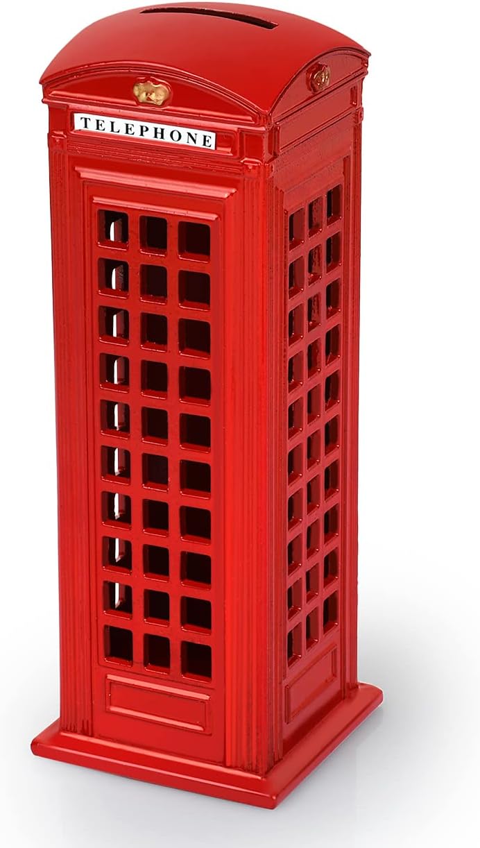 DS. DISTINCTIVE STYLE Retro Home Decor London Souvenirs – Alcancía británica de 7 pulgadas para cabina telefónica