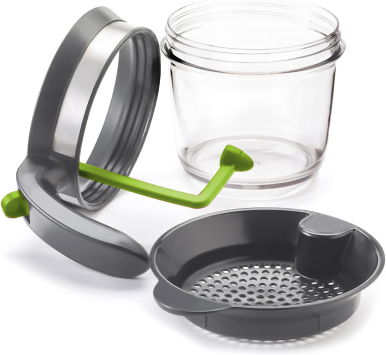 Separador de grasa de plástico de 4 tazas con liberación inferior, separador de grasa en salsa, taza medidora de aceite de sopa, incluye una prensa
