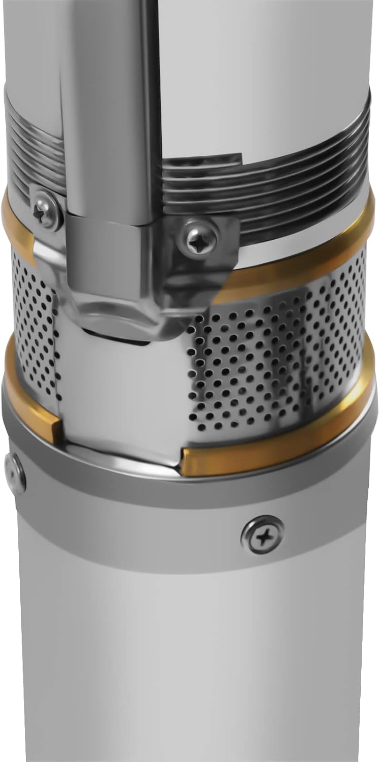Fetcoi Bomba de pozo sumergible para pozo profundo, tubo de diámetro exterior de 3.8 pulgadas, 110V60HZ 1.1KW 1.5HP, bomba de pozo sumergible de