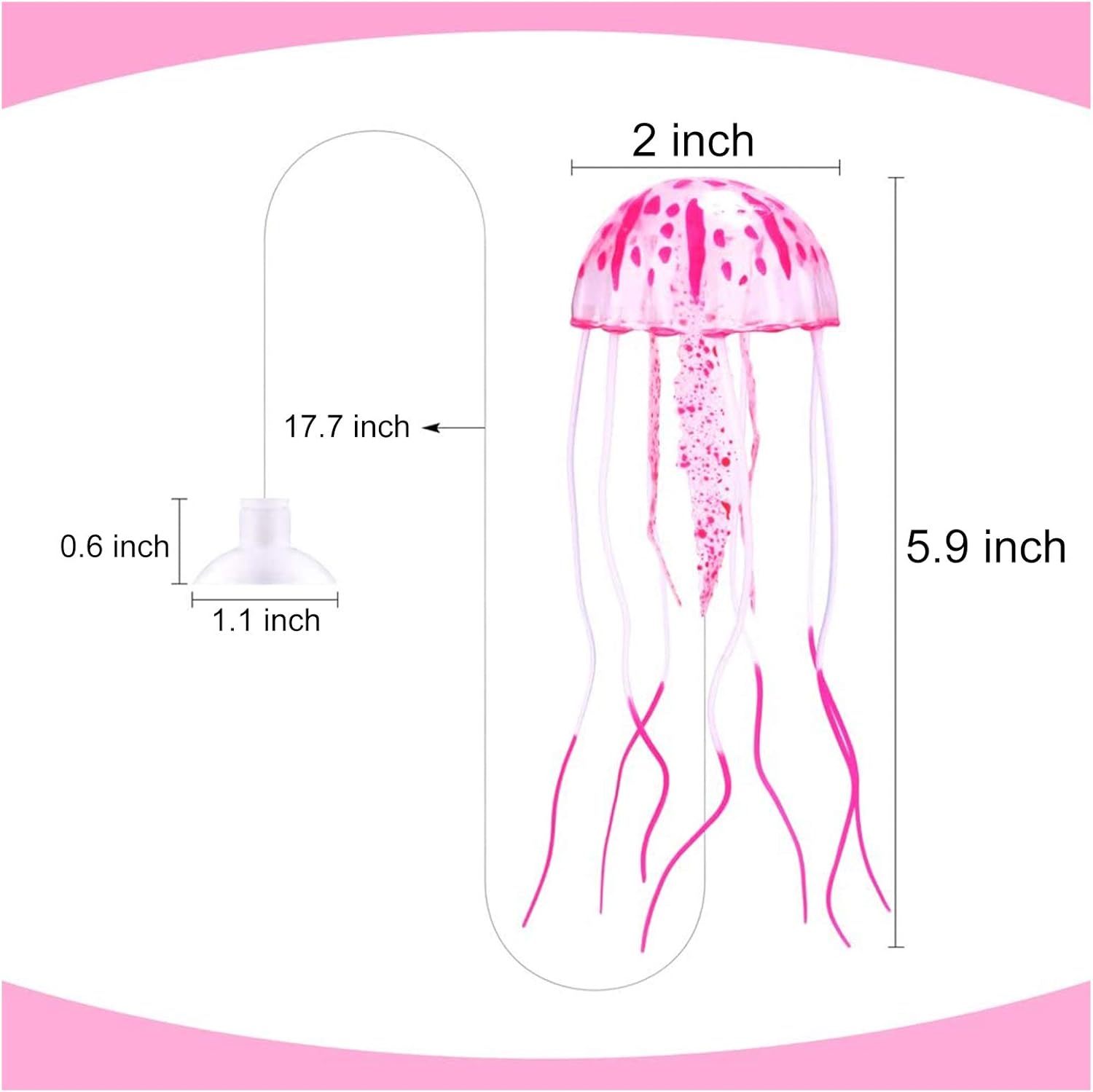 WishLotus 2 piezas de medusas, adornos de plantas de medusa de simulación, decoraciones brillantes, decoraciones de peceras para varios acuarios (S,