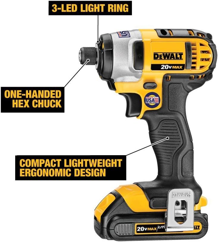DEWALT DCK240C2 – Kit combinado de taladro de litio de 20 Vimpacto (1.3 Ah) con sierra recíproca, solo herramienta desnuda