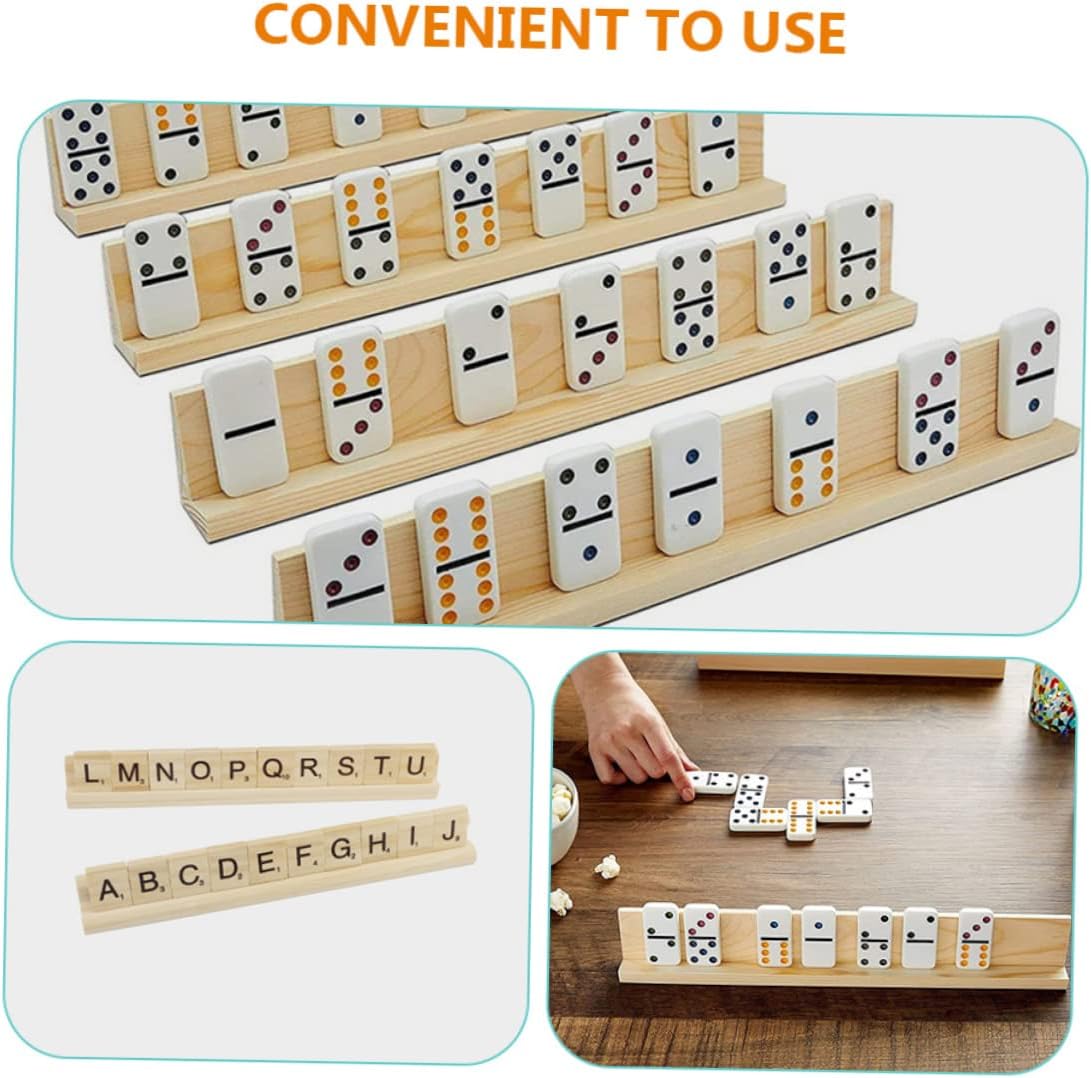 8 unids Mexican Train Rack Mahjong Organizador Mexicano Tren Dominó Racks aldult Juguetes Tablero de Ajedrez de Madera Niños Juego Juego DIY