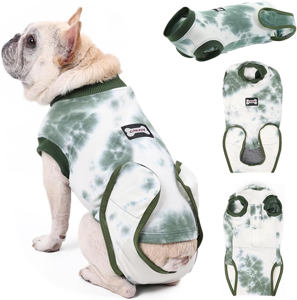 EMUST Traje de recuperación para perros, traje de cirugía antilamidas para perros machos y hembras, alternativa de cono suave para perros después de