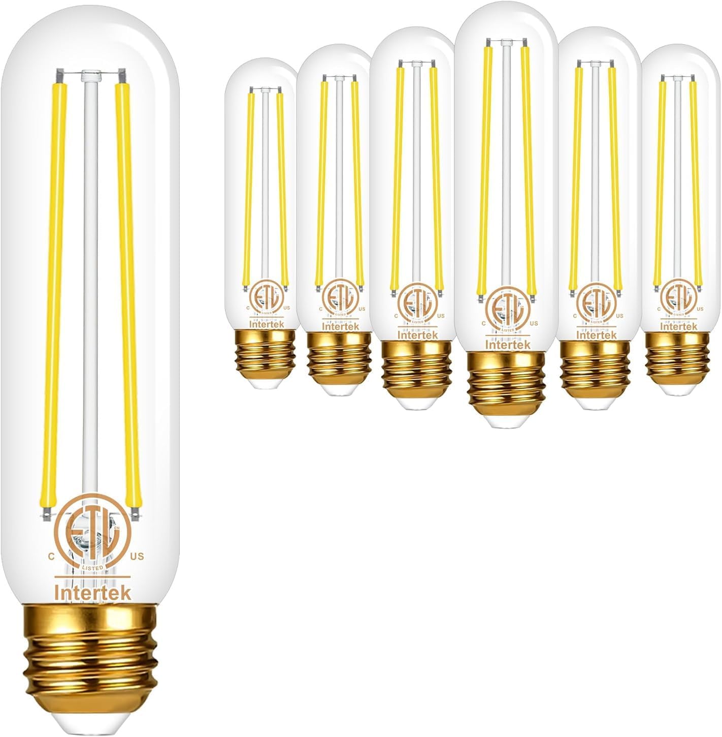 hansang Bombilla Edison E26, luz natural de 4000 K, bombilla LED T10 equivalente a 40 W, bombillas de filamento LED vintage, forma de vidrio