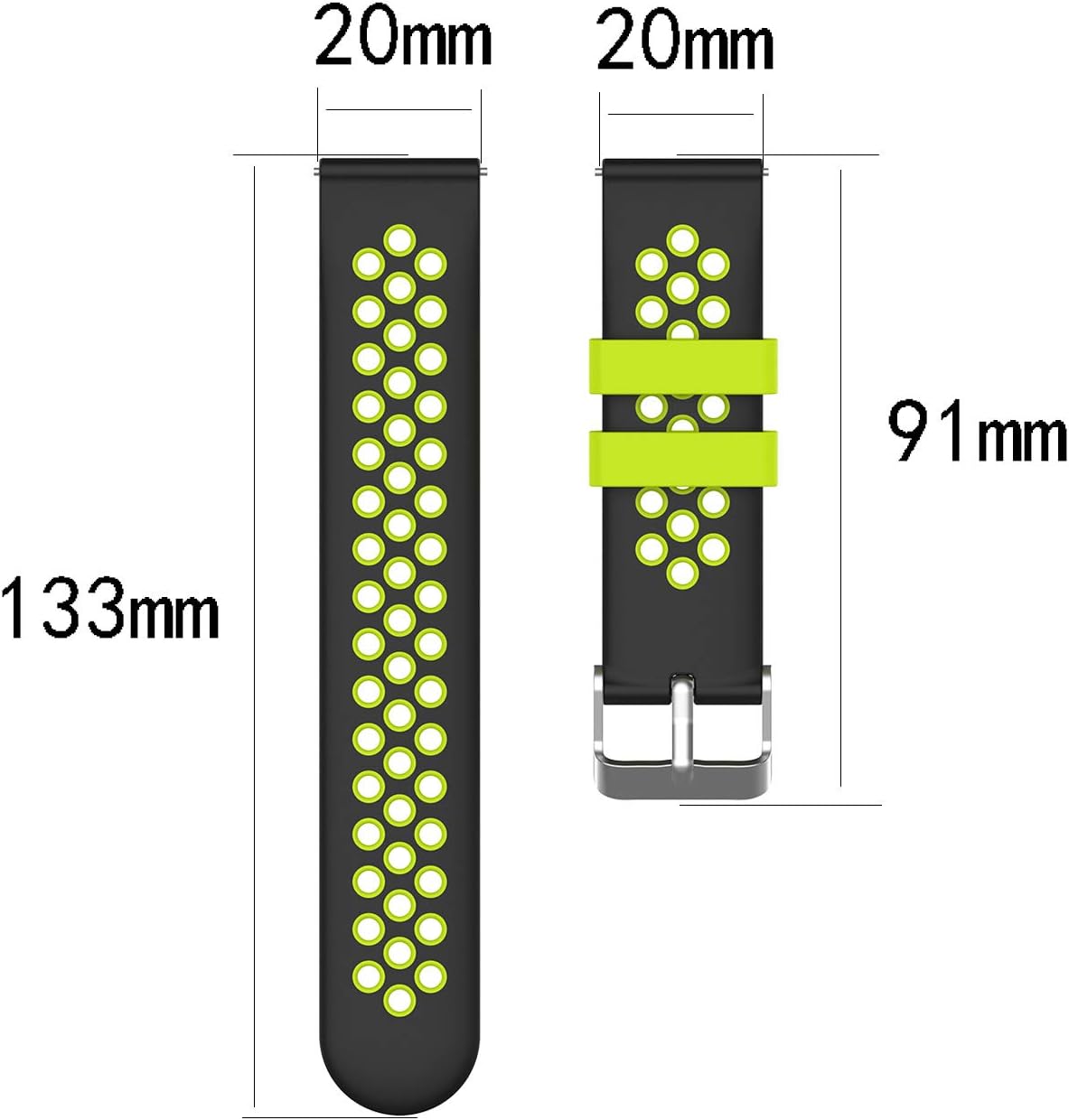 KOMI 4 correas compatibles con Galaxy Watch Active 2 de 1.575 pulgadas1.732 pulgadas, 0.787 pulgadas, correas de repuesto de silicona para Huawei