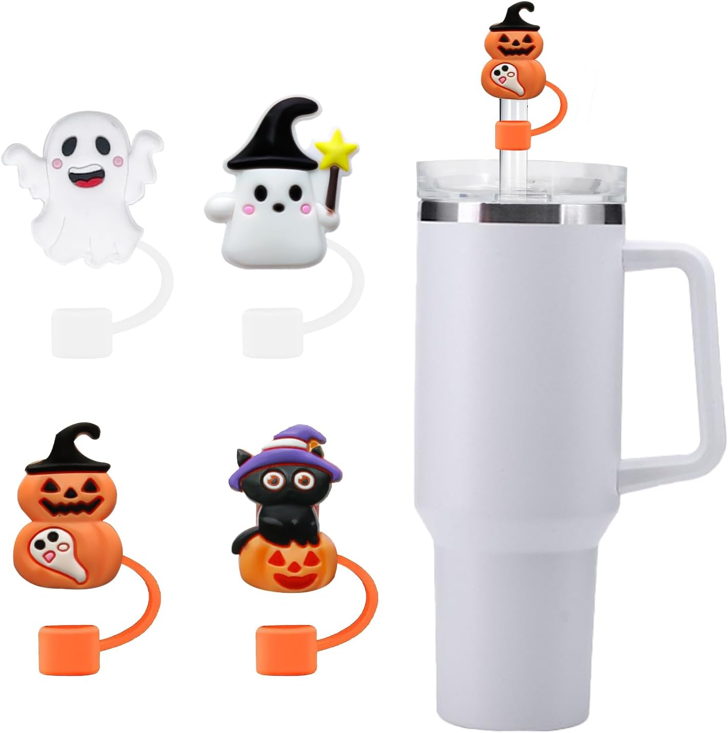 Fundas de popote de silicona para vaso Stanley de 30 y 40 onzas, tapas de popote de 0.394 in04 pulgadas, tapa para todos los popotes de 0.354-0.394