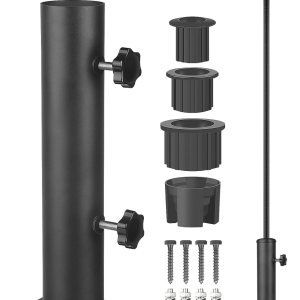 YINGDIKE Base de soporte para sombrilla de patio, soporte resistente para sombrilla para exteriores y abrazadera en cubiertas, soporte de sombrilla YINGDIKE Base de soporte para sombrilla de patio, soporte resistente para sombrilla para exteriores y abrazadera en cubiertas, soporte de sombrilla