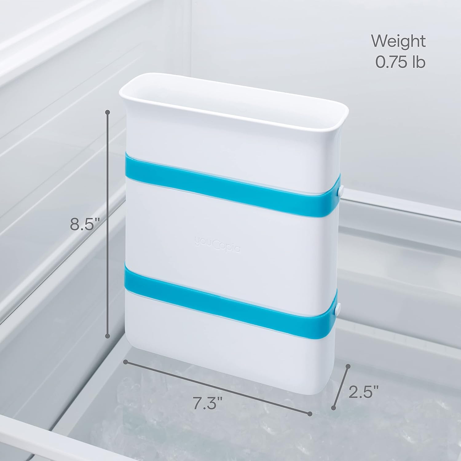 YouCopia FreezeUp – Máquina de bloques de alimentos para congelar, 6 tazas, contenedor para congelar sopa y sobras, color blanco