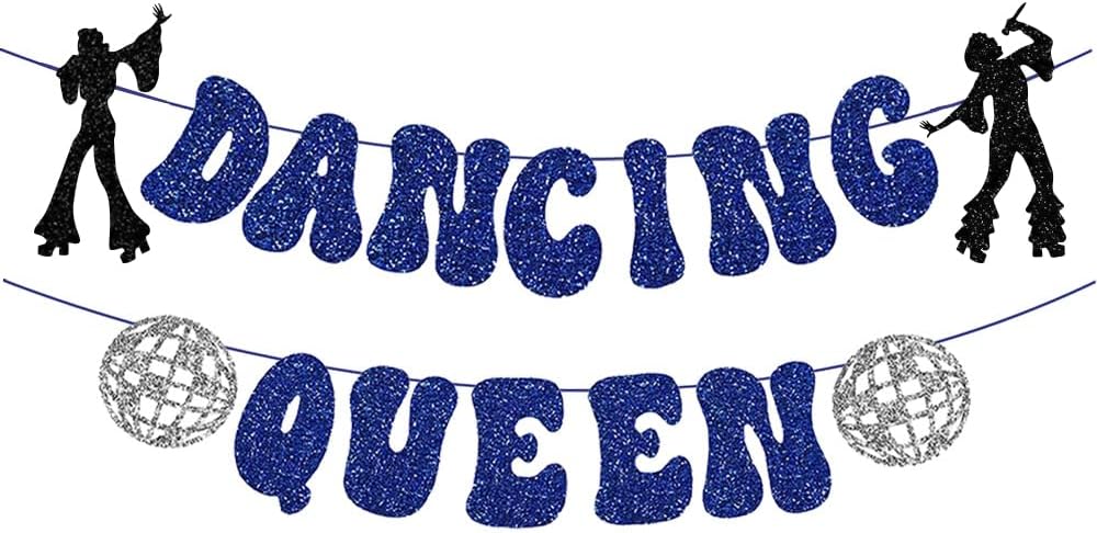 Konsait Decoraciones de fiesta de reina bailarina con purpurina, decoraciones de despedida de soltera de Mamma Mia para cumpleaños, despedida de