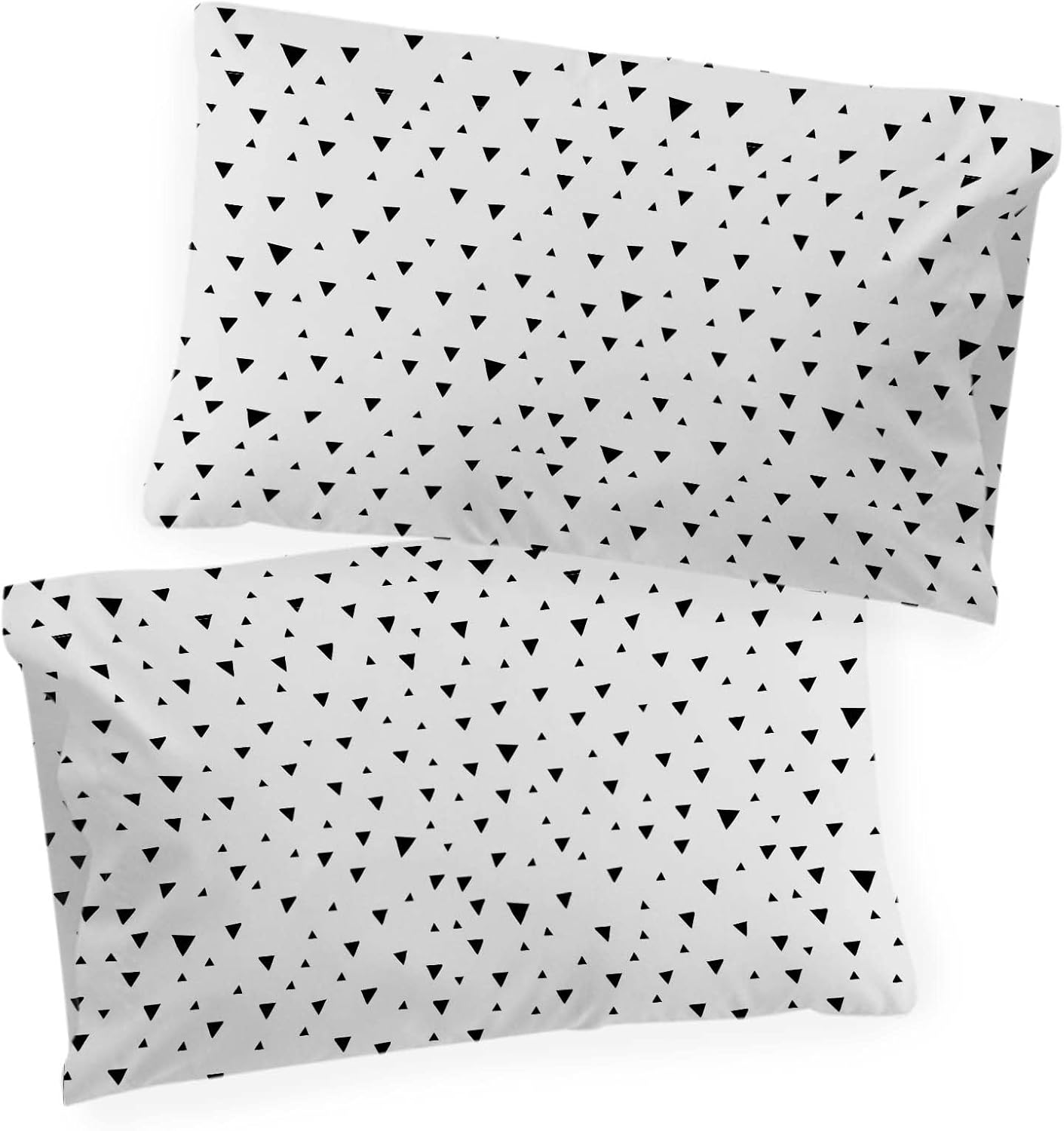 Saturday Park Funda de almohada moderna de triángulos negros, ropa de cama 100% algodón, certificado Oeko-TEX
