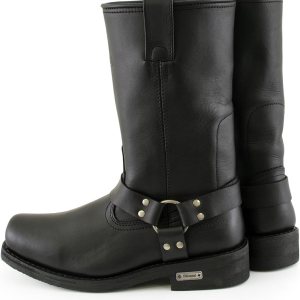 Xelement 1442 Botas de motociclista de cuero negro con arnés clásico para hombre (en ancho y regular), Negro – Xelement 1442 Botas de motociclista de cuero negro con arnés clásico para hombre (en ancho y regular), Negro –