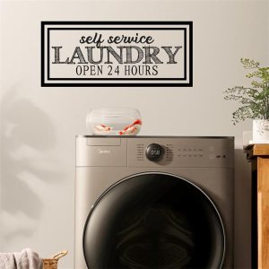 WOHAHA Adhesivos de pared para lavandería, letrero de lavandería, decoración de habitación de lavandería, vinilo negro, reglas de lavandería WOHAHA Adhesivos de pared para lavandería, letrero de lavandería, decoración de habitación de lavandería, vinilo negro, reglas de lavandería