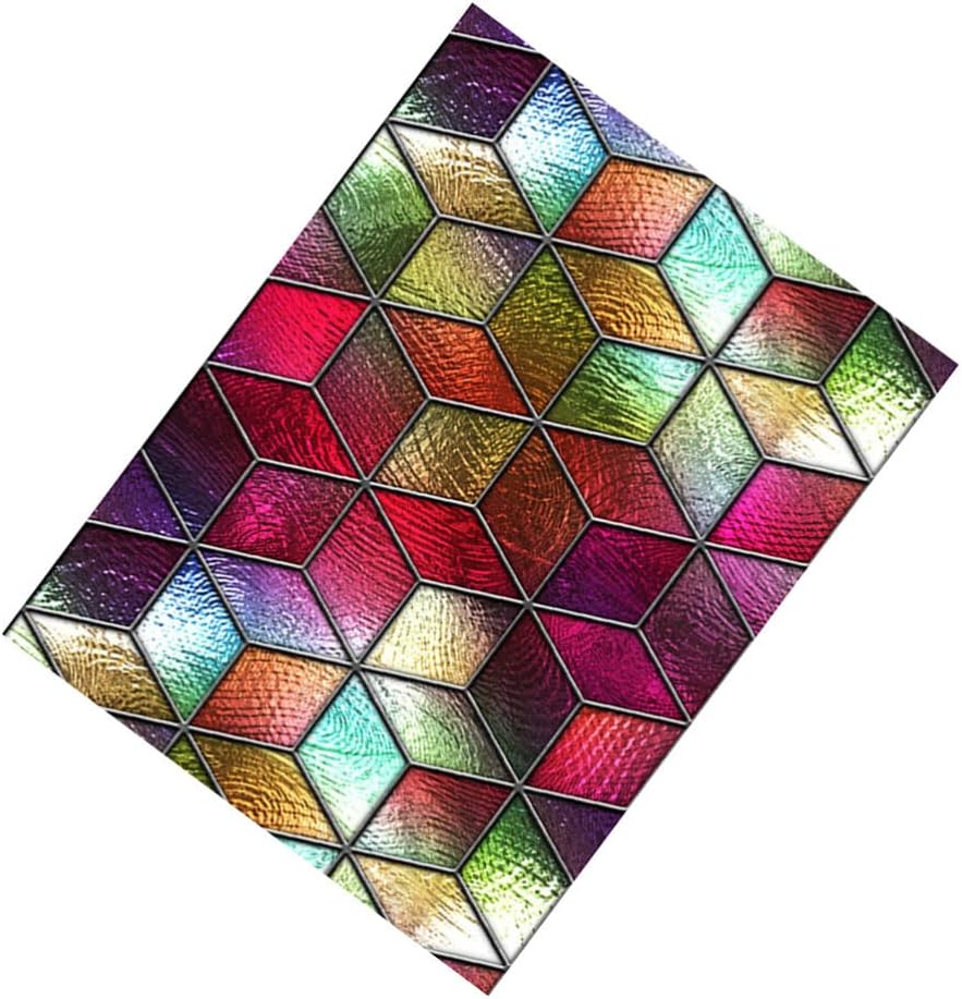 HOMSFOU Calcomanías estáticas para ventana de ventana, calcomanías de ventana de vitrales, adhesivos estáticos de vinilo 3D para ventana, ventana