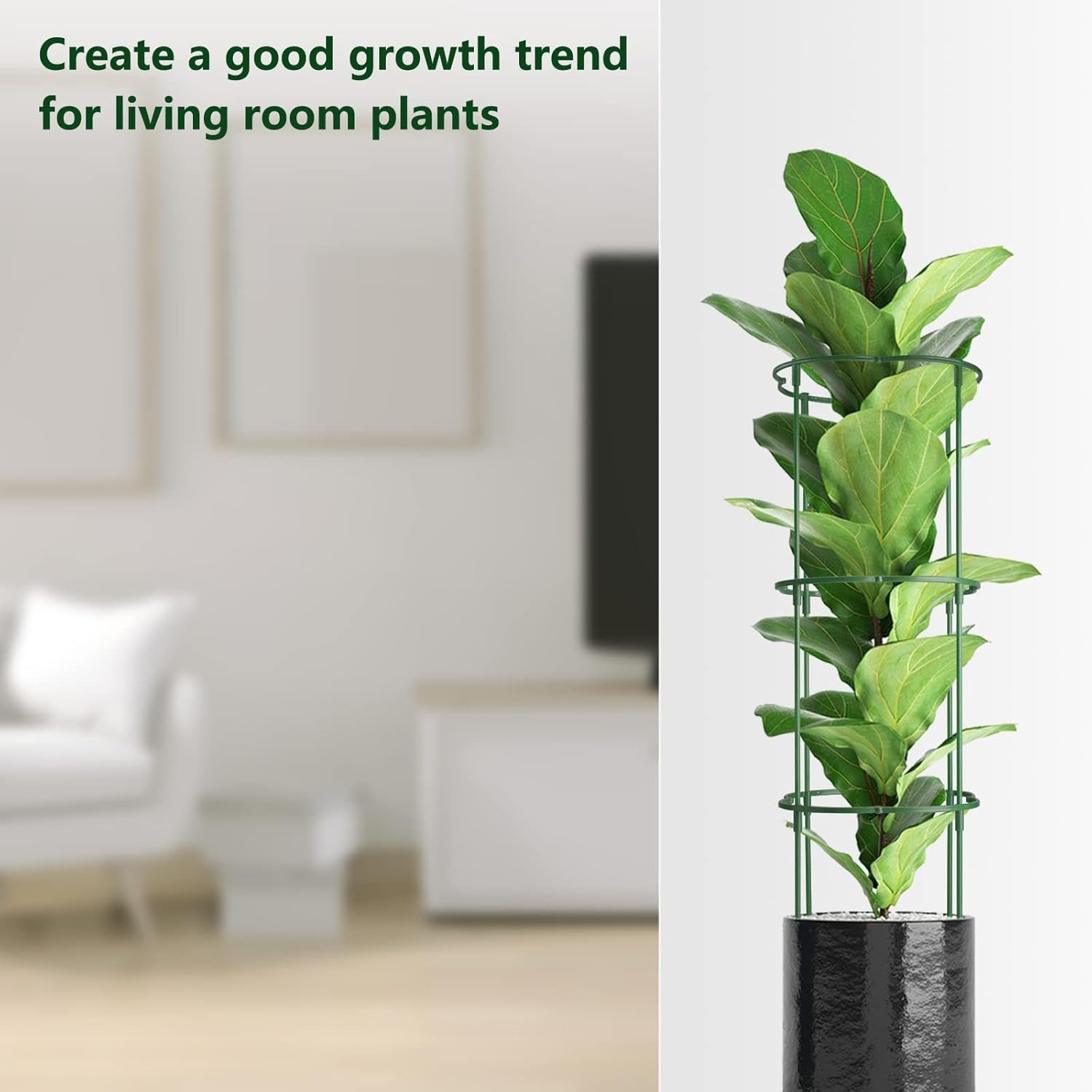 Paquete de 12 estacas de soporte para plantas semicirculares, soporte apilable de 3 niveles para flores de jardín, estacas para plantas de interior
